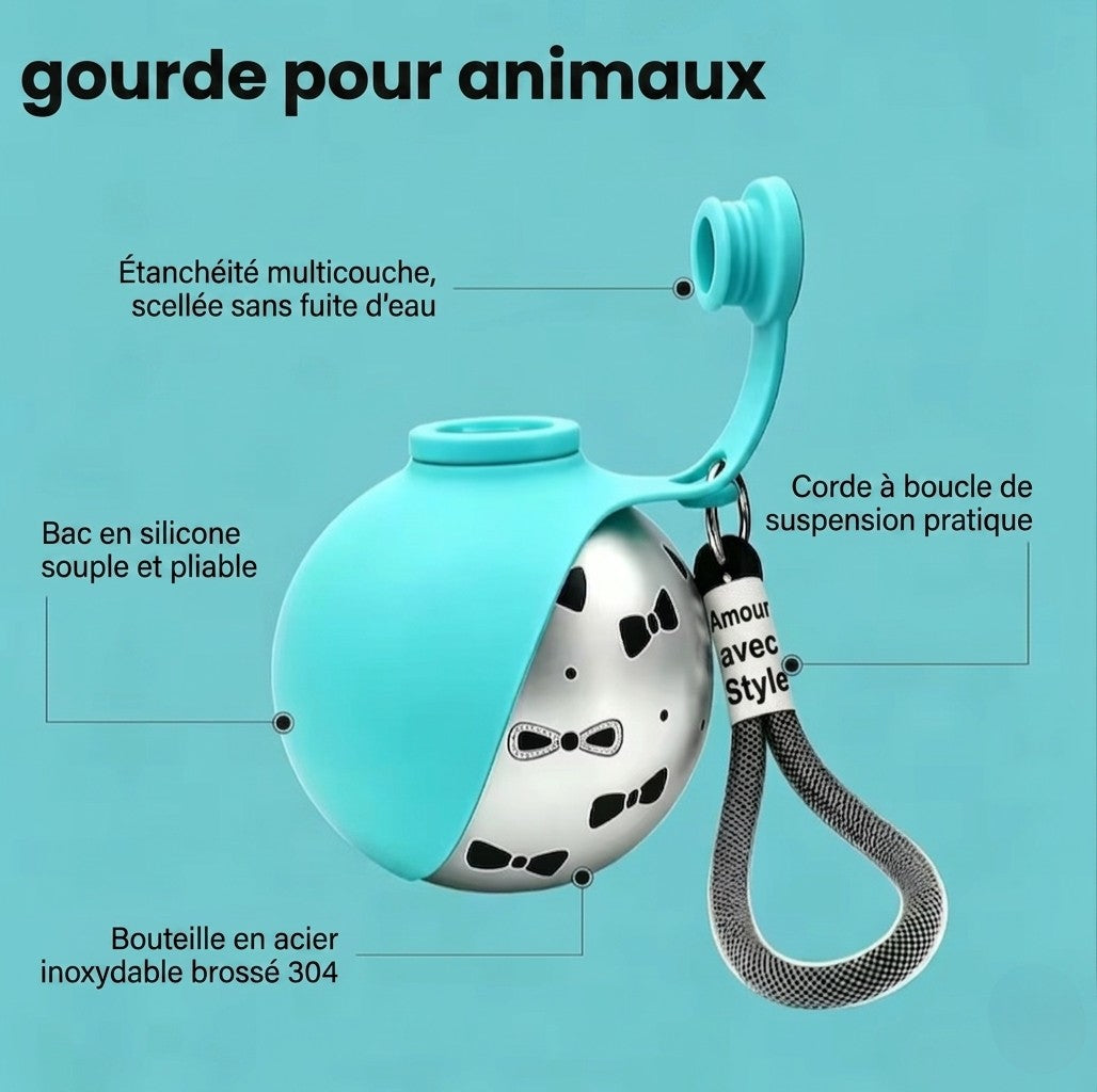 Gourde de voyage en inox pour Chien